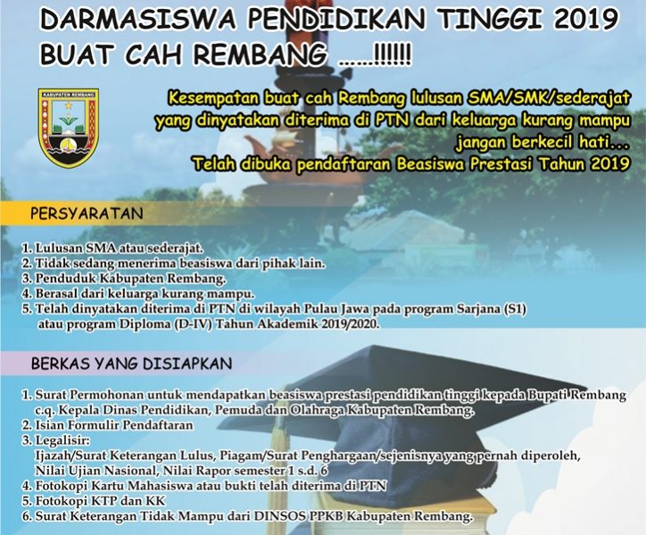 Siapkan Dirimu Untuk Seleksi Beasiswa Kuliah - Pemerintah Kabupaten Rembang